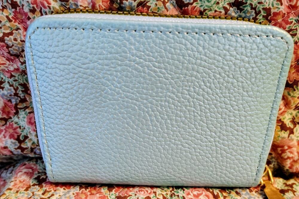 NWOT Faux Leather Baby Blue Card Holder